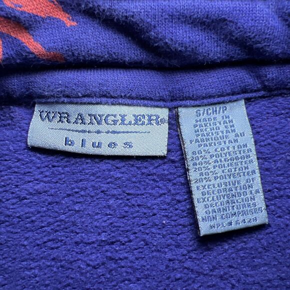 Wrangler Blues Western Vest Women Small Equestrian Horse Blue Orange Fleece - Picture 4 of 8